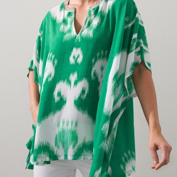 Chico’s Bead embellished  V-Neck Tunic / Puncho - Picture 2 of 7